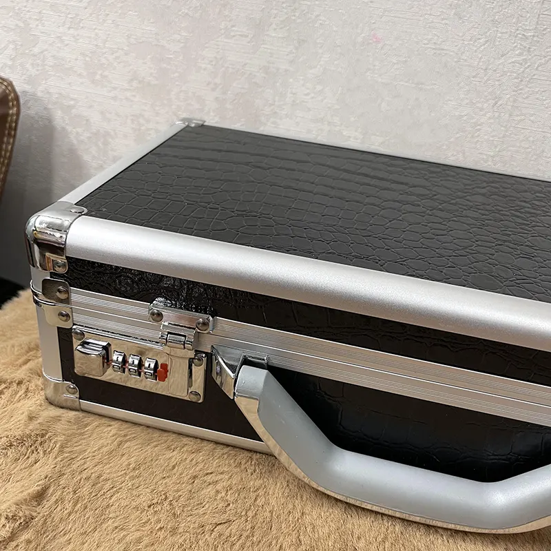 12 Slots Premium Aluminum Metal Briefcase Watch Organizer Box